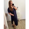 Šaty volnočasové bavlněné krátký rukáv oversize dámské (2XL/3XL/4XL/5XL ONE SIZE) ITALSKÁ MÓDA IM423GIRA/DR (Velikost 3XL/4XL, Barva Černá)
