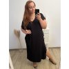 Šaty volnočasové bavlněné krátký rukáv oversize dámské (2XL/3XL/4XL/5XL ONE SIZE) ITALSKÁ MÓDA IM423GIRA/DR (Velikost 3XL/4XL, Barva Černá)