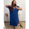 Šaty volnočasové bavlněné krátký rukáv oversize dámské (2XL/3XL/4XL/5XL ONE SIZE) ITALSKÁ MÓDA IM423GIRA/DR (Velikost 3XL/4XL, Barva Černá)