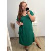 Šaty volnočasové bavlněné krátký rukáv oversize dámské (2XL/3XL/4XL/5XL ONE SIZE) ITALSKÁ MÓDA IM423GIRA/DR (Velikost 3XL/4XL, Barva Černá)
