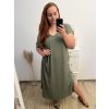 Šaty volnočasové bavlněné krátký rukáv oversize dámské (2XL/3XL/4XL/5XL ONE SIZE) ITALSKÁ MÓDA IM423GIRA/DR (Velikost 3XL/4XL, Barva Černá)