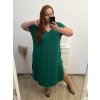 Šaty volnočasové bavlněné krátký rukáv oversize dámské (2XL/3XL/4XL/5XL ONE SIZE) ITALSKÁ MÓDA IM423GIRA/DR (Velikost 3XL/4XL, Barva Černá)