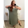 Šaty volnočasové bavlněné krátký rukáv oversize dámské (2XL/3XL/4XL/5XL ONE SIZE) ITALSKÁ MÓDA IM423GIRA/DR (Velikost 3XL/4XL, Barva Černá)