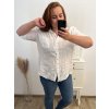 Košile lněná   3/4 rukáv dámská nadrozměr (XL/2XL ONE SIZE) ITALSKá MóDA IM723BAGGA/DR (Velikost XL/2XL, Barva bílá)