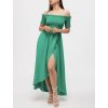 Šaty carmen dlouhé letní přes ramena dámské (S/M ONE SIZE) ITALSKÁ MÓDA IMM23M5350/DU (Velikost S/M/L, Barva hnědá)