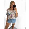 Tunika letní icecool krátký rukáv dámská (S/M ONE SIZE) ITALSKÁ MÓDA IMM23M2929/DU (Velikost S/M/L, Barva béžová)