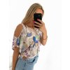 Tunika letní icecool krátký rukáv dámská (S/M ONE SIZE) ITALSKÁ MÓDA IMM23M2929/DU (Velikost S/M/L, Barva béžová)