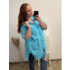 Prodloužená Košile 3/4 rukáv nadrozměr dámské (2XL/3XL ONE SIZE) ITALSKÁ MÓDA IM523MINDY/DU (Velikost 2XL/3XL, Barva béžová)