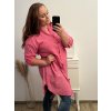 Prodloužená Košile 3/4 rukáv nadrozměr dámské (2XL/3XL ONE SIZE) ITALSKÁ MÓDA IM523MINDY/DU (Velikost 2XL/3XL, Barva béžová)