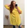 Prodloužená Košile 3/4 rukáv nadrozměr dámské (2XL/3XL ONE SIZE) ITALSKÁ MÓDA IM523MINDY/DU (Velikost 2XL/3XL, Barva béžová)