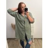 Prodloužená Košile 3/4 rukáv nadrozměr dámské (2XL/3XL ONE SIZE) ITALSKÁ MÓDA IM523MINDY/DU (Velikost 2XL/3XL, Barva béžová)