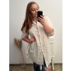 Prodloužená Košile 3/4 rukáv nadrozměr dámské (2XL/3XL ONE SIZE) ITALSKÁ MÓDA IM523MINDY/DU (Velikost 2XL/3XL, Barva béžová)