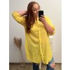 Prodloužená Košile 3/4 rukáv nadrozměr dámské (2XL/3XL ONE SIZE) ITALSKÁ MÓDA IM523MINDY/DU (Velikost 2XL/3XL, Barva béžová)