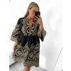 Šaty letní košilové s dlouhým rukávem dámské (S/M/L/XL ONE SIZE) ITALSKÁ MÓDA IMF23DR3047/DU (Velikost L/XL, Barva Černá)
