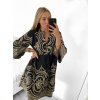 Šaty letní košilové s dlouhým rukávem dámské (S/M/L/XL ONE SIZE) ITALSKÁ MÓDA IMF23DR3047/DU (Velikost L/XL, Barva Černá)