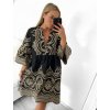 Šaty letní košilové s dlouhým rukávem dámské (S/M/L/XL ONE SIZE) ITALSKÁ MÓDA IMF23DR3047/DU (Velikost L/XL, Barva Černá)