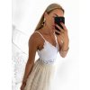 Top croptop krajkový na ramínka dámský (S/M ONE SIZE) ITALSKÁ MÓDA IMPMD231041a/DU (Velikost S/M/L, Barva béžová)