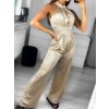 Overal dlouhý elegantní bez rukávu dámský (S/M ONE SIZE) ITALSKÁ MÓDA IMPGM23148/DU (Velikost S/M/L, Barva béžová)