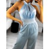 Overal dlouhý elegantní bez rukávu dámský (S/M ONE SIZE) ITALSKÁ MÓDA IMPGM23148/DU (Velikost S/M/L, Barva béžová)