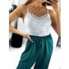 Croptop krajkový na ramínka dámský (S/M ONE SIZE) ITALSKá MóDA IM3232611/DU (Velikost S/M/L, Barva béžová)