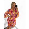 Šaty košilové letní oversize dlouhý rukáv dámské nadrozměr (S/M/L/XL/2XL ONE SIZE) ITALSKá MóDA IM8239802-4/DR (Velikost XL/2XL, Barva oranžová)