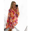 Šaty košilové letní oversize dlouhý rukáv dámské nadrozměr (S/M/L/XL/2XL ONE SIZE) ITALSKá MóDA IM8239802-4/DR (Velikost XL/2XL, Barva oranžová)