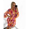 Šaty košilové letní oversize dlouhý rukáv dámské nadrozměr (S/M/L/XL/2XL ONE SIZE) ITALSKá MóDA IM8239802-4/DR (Velikost XL/2XL, Barva oranžová)