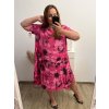 Šaty volnočasové krátký rukáv dámské nadrozměr (XL/2XL/3XL ONE SIZE) ITALSKá MóDA IM323LEJLA/DR (Velikost 2XL/3XL, Barva oranžová)