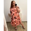 Šaty volnočasové krátký rukáv dámské nadrozměr (XL/2XL/3XL ONE SIZE) ITALSKá MóDA IM323LEJLA/DR (Velikost 2XL/3XL, Barva oranžová)