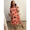 Šaty volnočasové krátký rukáv dámské nadrozměr (XL/2XL/3XL ONE SIZE) ITALSKá MóDA IM323LEJLA/DR (Velikost 2XL/3XL, Barva oranžová)