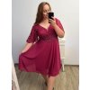 Šaty krajkové společenské krátký rukáv dámské nadrozměr (XL/2XL ONE SIZE) ITALSKÁ MÓDA IMM2380657PL/DU