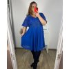 Šaty krajkové společenské krátký rukáv dámské nadrozměr (XL/2XL ONE SIZE) ITALSKÁ MÓDA IMM2380657PL/DU