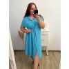 Šaty košilové krátký rukáv dámské (S/M/L/XL ONE SIZE) ITALSKÁ MÓDA IM423KLASA/DUR (Velikost L/XL, Barva béžová)