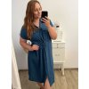 Šaty košilové krátký rukáv dámské (S/M/L/XL ONE SIZE) ITALSKÁ MÓDA IM423KLASA/DUR (Velikost L/XL, Barva béžová)