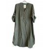Šaty košilové mušelínové dlouhý rukáv dámské (XL/2XL ONE SIZE) ITALSKÁ MÓDA IMC23241/DUR