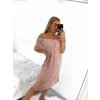 Šaty krajkové letní krátký rukáv dámské nadrozměr (XL/2XL ONE SIZE) ITALSKÁ MÓDA IMD23428/DUR (Velikost XL/2XL, Barva bílá)