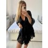 Šaty s overalem letní boho  krajkové 3/4 dlouhý rukáv dámské (S/M ONE SIZE) ITALSKÁ MÓDA IMWAD232501/DUR (Velikost S/M/L, Barva bílá)