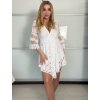 Šaty s overalem letní boho  krajkové 3/4 dlouhý rukáv dámské (S/M ONE SIZE) ITALSKÁ MÓDA IMWAD232501/DUR (Velikost S/M/L, Barva bílá)