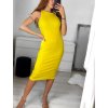 Šaty letní žebrované na ramínka dámské (S/M L/XL ONE SIZE) MB2123Z220/DUR (Velikost S/M/L, Barva bílá)
