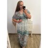 Šaty dlouhé s rukávem icecool dámské (L/XL/2XL/3XL ONE SIZE) FRANCOUZSKÁ MÓDA FMB23369-B/DR (Velikost XL/2XL, Barva červená)