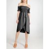 Šaty carmen přes ramena letní  dámské (S/M ONE SIZE) ITALSKÁ MÓDA IMM23M5368/DU (Velikost S/M/L, Barva Černá)