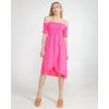 Šaty carmen přes ramena letní  dámské (S/M ONE SIZE) ITALSKÁ MÓDA IMM23M5368/DU (Velikost S/M/L, Barva Černá)