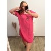 Šaty letní mušelín krátký rukáv nadrozměr dámské (2XL/3XL/4XL ONE SIZE) ITALSKÁ MÓDA IM423MUSE/DR (Velikost 3XL/4XL, Barva béžová)