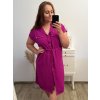 Šaty letní košilové krátký rukáv dámské nadrozměr (XL/2XL ONE SIZE) ITALSKÁ MÓDA IMWGM231561/DU (Velikost XL/2XL, Barva béžová)