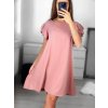 Šaty letní elegantní krátký rukáv dámské (S/M ONE SIZE) ITALSKÁ MÓDA IMWB23138/DU (Velikost S/M/L, Barva Černá)