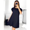 Šaty letní elegantní krátký rukáv dámské (S/M ONE SIZE) ITALSKÁ MÓDA IMWB23138/DU (Velikost S/M/L, Barva Černá)