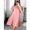 Šaty letní elegantní krátký rukáv dámské (S/M ONE SIZE) ITALSKÁ MÓDA IMWB23138/DU (Velikost S/M/L, Barva Černá)