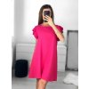 Šaty letní elegantní krátký rukáv dámské (S/M ONE SIZE) ITALSKÁ MÓDA IMWB23138/DU (Velikost S/M/L, Barva Černá)