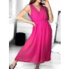 Overal společenský šifonový 3/4 nohavice bez rukávu dámský (S/M ONE SIZE) ITALSKÁ MÓDA IM323300/DU (Velikost S/M/L, Barva béžová)