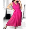 Overal společenský šifonový 3/4 nohavice bez rukávu dámský (S/M ONE SIZE) ITALSKÁ MÓDA IM323300/DU (Velikost S/M/L, Barva béžová)